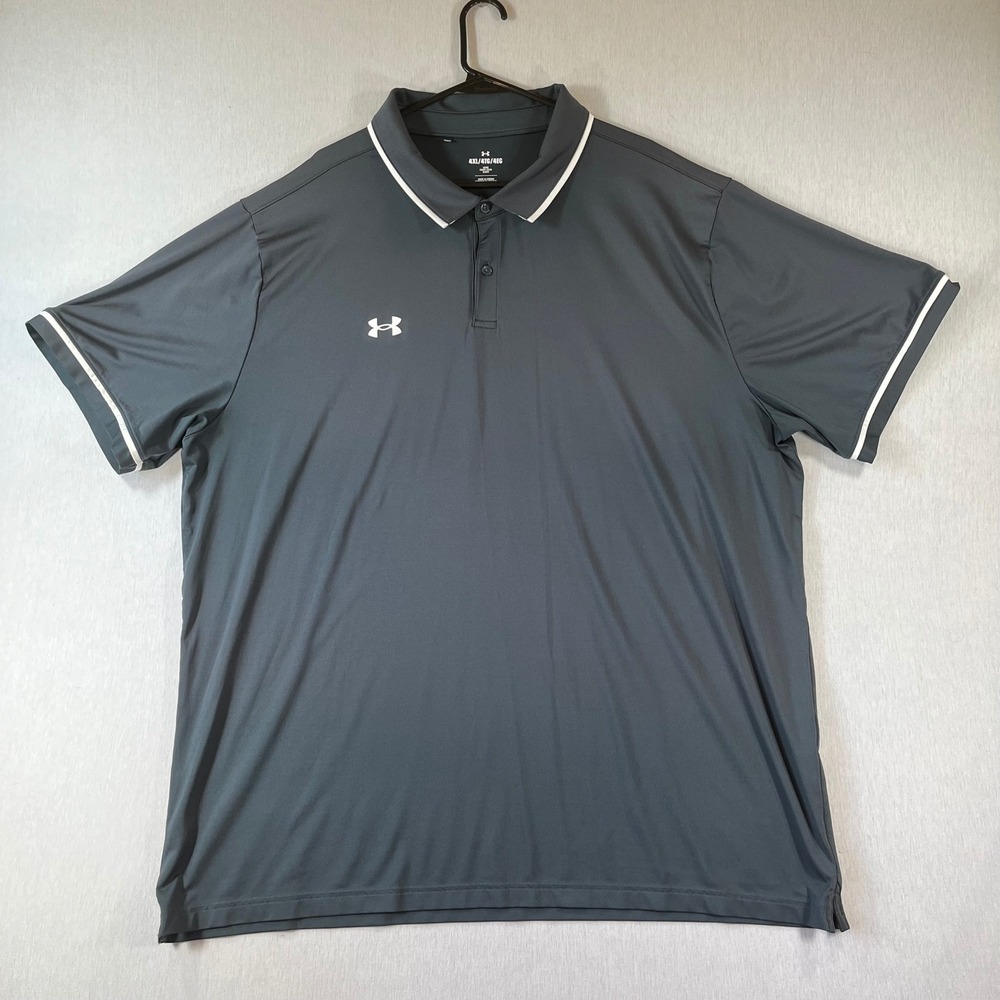 Under Armour Polo Mens 4XL Loose Fit Performance Shirt Gray Short Sleeve Golf
